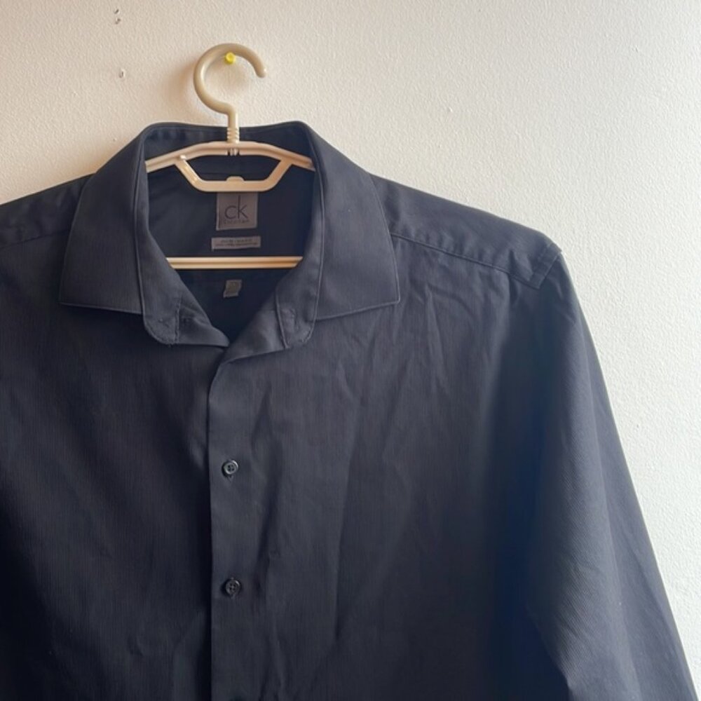 Calvin Klein Non Iron Black Dress Shirt Size 18.5